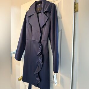 NWT Tahari Navy Blue Dressy Trenchcoat